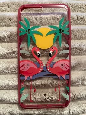 iPhone 8 Plus kate spade Pink and Green Flamingo Phone Case